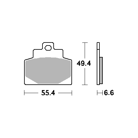 SBS PROMOCJA KLOCKI HAMULCOWE KH681 STREET CERAMIC PIAGGIO VESPA MP3 300 '14-'19, MP3 500 '14-'15 KOLOR CZARNY PRZÓD