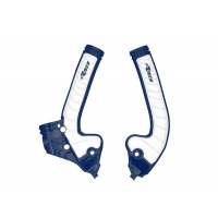 RACETECH (RTECH) 2025/12 OSŁONY RAMY (KOMPLET) BI-MATERIAL SUPER GRIP HUSQVARNA TC 85 '18-'24 KOLOR NIEBIESKI / BIAŁY