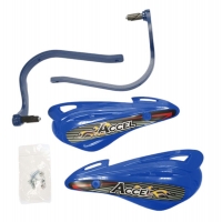 ACCEL OSŁONY RĄK (HANDBARY) Z MOCOWANIEM ALUMINIOWYM ATV (22+28MM) (ALU-NIEBIESKI, PLASTIK-NIEBIESKI)