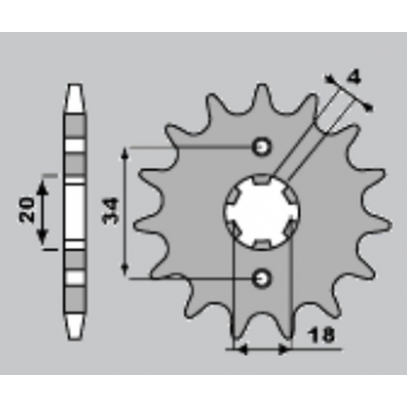 PBR ZĘBATKA PRZEDNIA 273 13 18NC HONDA XL 200R 81-83, XR 200R (ŁAŃC. 520) (MADE IN ITALY)