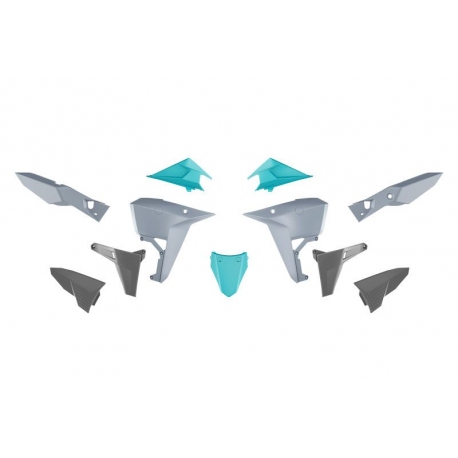 RACETECH (RTECH) 2025/12 KOMPLET PLASTIKÓW (REVOLUTION) (BEZ PRZEDNIEGO BŁOTNIKA) KOVE X PRO / RALLY 800 '24-'25 KOLOR SZARY / C