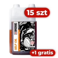 IPONE SELF OIL 2T OLEJ DO MIESZANKI SEMISYNTETYK 1L TRUSKAWKA (Z DOZOWNIKIEM) (AKC) (15) ZASTĘPUJE 800352 KARTON 15 SZTUK+ 1 SZT