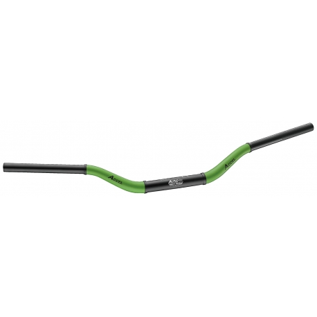 ACCEL KIEROWNICA ALUMINIOWA 28,6 MM TAPER MX WZÓR YAMAHA YZ WYSOKA (7075-T6) ERGAL DWUKOLOROWA ZIELONY+CZARNY (SZER. 803MM, WYS.
