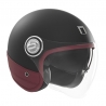 NOX PREMIUM KASK OTWARTY JET HERITAGE LEATHER KOLOR CZARNY MAT/CZERWONY ROZMIAR S