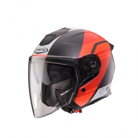 CABERG KASK OTWARTY JET OTWARTY FLYON II CARBON ADDICT CZARNY MAT/CZERWONY ROZMIAR M