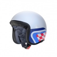 CABERG KASK OTWARTY JET MODEL FREERIDE X DAYTONA KOLOR BIAŁY/NIEBIESKI/CZERWONY MAT ROZMIAR L (WIZJER Z ZESTAWIE)