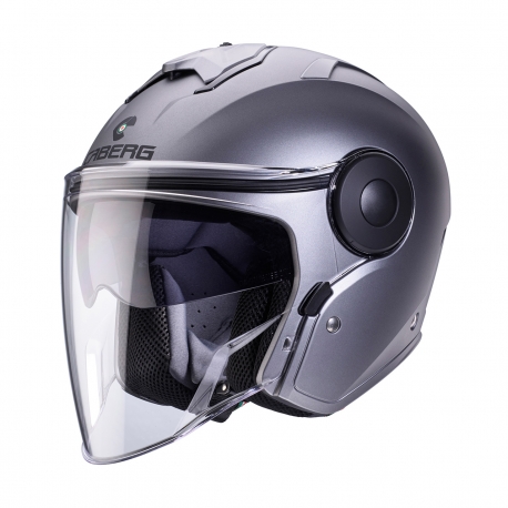 CABERG KASK OTWARTY JET Z BLENDĄ MODEL SOHO SOLID KOLOR SZARY MAT - GUNMETAL ROZMIAR S