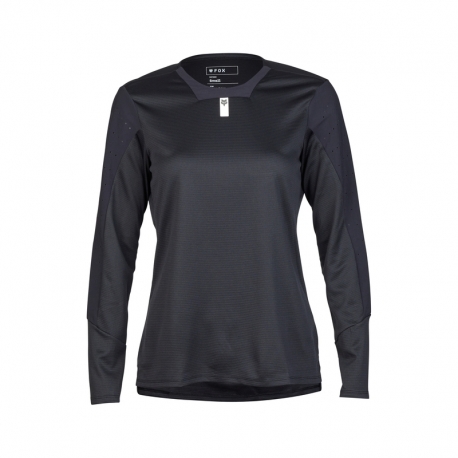 KOSZULKA ROWEROWA Z DŁUGIM RĘKAWEM DAMSKA FOX DEFEND BLACK