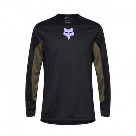 KOSZULKA ROWEROWA Z DŁUGIM RĘKAWEM JUNIOR FOX DEFEND PARK BLACK