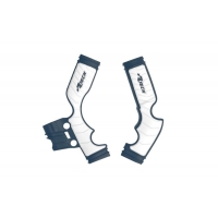 RACETECH (RTECH) 2025/12 OSŁONY RAMY (KOMPLET) BI-MATERIAL SUPER GRIP HUSQVARNA TC 65 '17-'24 KOLOR NIEBIESKI / BIAŁY