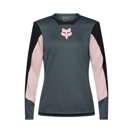 KOSZULKA ROWEROWA Z DŁUGIM RĘKAWEM DAMSKA FOX DEFEND CREATION DEEP COBALT