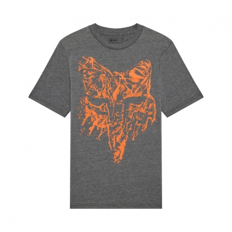 T-SHIRT JUNIOR FOX IMAGE PRINT HEAD HEATHER DARK GREY