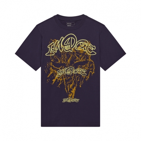 T-SHIRT FOX IMAGE PRINT PLUM OVERSIZED PERFECT