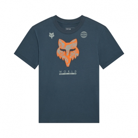 T-SHIRT DAMSKI FOX IMAGE PRINT DEEP COBALT