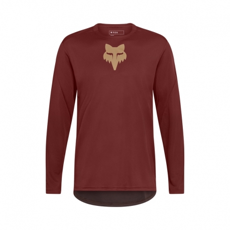 KOSZULKA ROWEROWA Z DŁUGIM RĘKAWEM FOX RANGER HEAD RUST XL