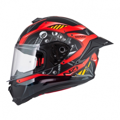 KASK MOTOCYKLOWY NZI WAKE STREAM BOOSTER CYBER BLACK RED MATT