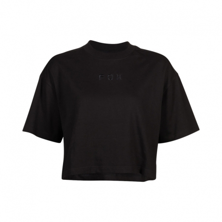 T-SHIRT DAMSKI FOX WORDMARK OS CROP BLACK