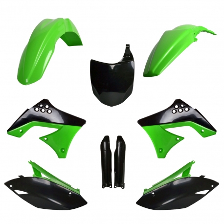 POLISPORT KOMPLET PLASTIKÓW (FULL KIT) KAWASAKI KX 250F '09-'12 W ZESTAWIE TABLICA PRZEDNIA (8660800002) I OSŁONY AMORTYZARORÓW 