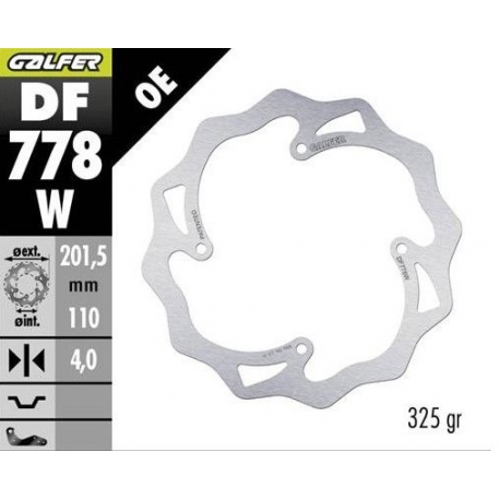 GALFER TARCZA HAMULCOWA TYŁ KTM SX 85 '07-'10 XC 105 '07- (201X110X4) WAVE