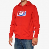 100 PROCENT BLUZA NA ZAMEK OFFICIAL ZIP HOODIE FLEECE RED KOLOR CZERWONY ROZMIAR S