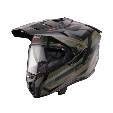 CABERG KASK OFFROAD / TRAIL / ADVENTURE DUOSPORT (DUAL) TANAMI RANGER CZARNY MAT/ZIELONY (KHAKI)/POMARAŃCZOWY KOLOR ROZMIAR L