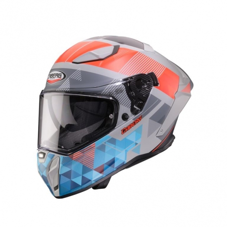 CABERG KASK INTEGRALNY Z BLENDĄ MODEL DRIFT EVO II PRISM KOLOR SZARY/CZERWONY FLUO/NIEBIESKI MAT ROZMIAR XL