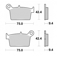 SBS NOWOŚĆ KLOCKI HAMULCOWE KH697 STREET STANDART CERAMIC TYŁ SWM ACE OF SPADES '18-'21, RS R '18-'20 KOLOR CZARNY