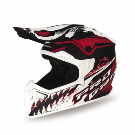 PROGRIP KASK PG3009 JURASSIC CROSS DZIECIĘCY / JUNIOR / KID KOLOR BIAŁY/CZERWONY/CZARNY MAT ROZM. XL (3009-149) ( HOMOLOGACJA EC