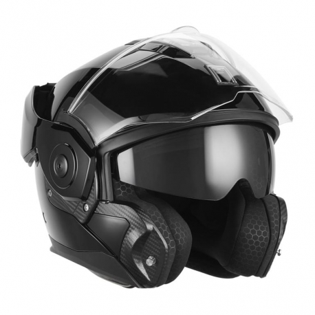 NOX PREMIUM KASK SZCZĘKOWY FLIP-BACK (SZCZĘKA DO TYŁU) Z BLENDĄ SPINNER KOLOR CZARNY ROZMIAR L