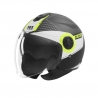 NOX KASK OTWARTY JET Z BLENDĄ N182 ROUND KOLOR CZARNY MAT/ŻÓŁTY FLUO ROZMIAR S
