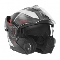 NOX PREMIUM KASK SZCZĘKOWY FLIP-BACK (SZCZĘKA DO TYŁU) Z BLENDĄ SPINNER ARK KOLOR CZARNY/BIAŁY/CZERWONY ROZMIAR M