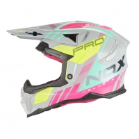 NOX KASK OFF ROAD / CROSS N634 STORM KOLOR SZARY/RÓŻOWY/ZÓŁTY FLUO ROZMIAR S