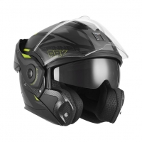 NOX PREMIUM KASK SZCZĘKOWY FLIP-BACK (SZCZĘKA DO TYŁU) Z BLENDĄ SPINNER ARK KOLOR CZARNY MAT/ŻÓLTY FLUO ROZMIAR XL