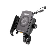 BIKETEC PRO UCHWYT MOTOCYKLOWY NA TELEFON DUAL Z ŁADOWARKĄ INDUKCYJNĄ I USB-C (EL)