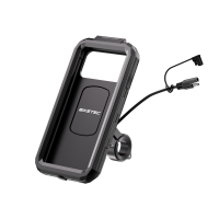 BIKETEC PRO ETUI WODOODPORNE Z UCHWYTEM NA TELEFON DUAL Z ŁADOWARKĄ INDUKCYJNĄ I USB-C MONTOWANE NA KIEROWNICĘ LUB LUSTERKO (EL)