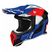 AIROH KASK CROSS / ENDURO / ATV / QUAD AVIATOR ACE 2 SHIELD BLUE RED GLOSS KOLOR CZARNY/NIEBIESKI/CZERWONY ROZMIAR M