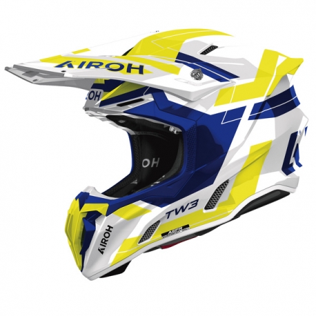 AIROH KASK CROSS / ENDURO / ATV / QUAD TWIST 3 DYNASTY BLUE YELLOW GLOSS KOLOR ŻÓŁTY/NIEBIESKI/BIAŁY ROZMIAR M
