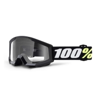 100 PROCENT GOGLE STRATA MINI BLACK JUNIOR / KID / DZIECIĘCE KOLOR CZARNY SZYBKA PRZEŹROCZYSTA ANTI-FOG