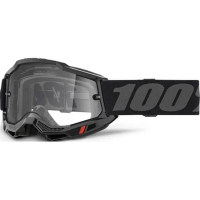 100 PROCENT GOGLE ACCURI 2 ENDURO MOTO BLACK - CLEAR LENS - KOLOR CZARNY/SZARY SZYBKA PRZEŹROCZYSTA