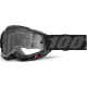 100 PROCENT GOGLE ACCURI 2 ENDURO MOTO BLACK - CLEAR LENS - KOLOR CZARNY/SZARY SZYBKA PRZEŹROCZYSTA