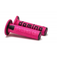 DOMINO MANETKI (GRIPY) OFF ROAD NEW LAMELAR DWUSKŁADNIKOWE KOLOR RÓŻOWY/CZARNY