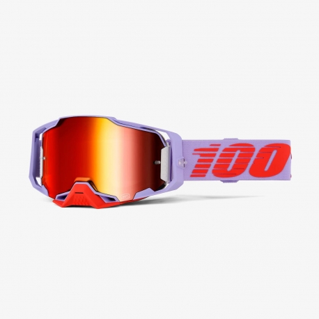 100 PROCENT GOGLE ARMEGA FAUSTO - RED MIRROR LENS- KOLOR FIOLETOWY/CZERWONY- SZYBKA CZERWONE LUSTRO