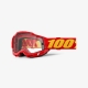 100 PROCENT GOGLE ACCURI 2 MTB RED - CLEAR PANE - KOLOR CZERWONY/ŻÓŁTY SZYBA PODWÓJNA PRZEŹROCZYSTA