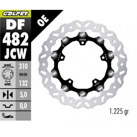 GALFER TARCZA HAMULCOWA PRZÓD YAMAHA FAZER 8 '10- FZ 8 '10- YZF-R6 '05-'16 (FLOATECH) (310X132X5MM)