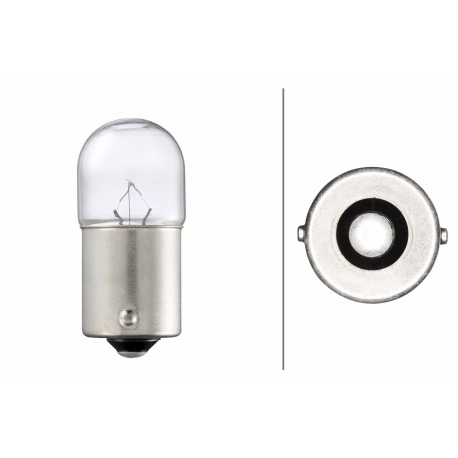 HELLA ŻARÓWKA 12V 5W BA15S R5W 1 SZTUKA (BIAŁE SZKŁO)