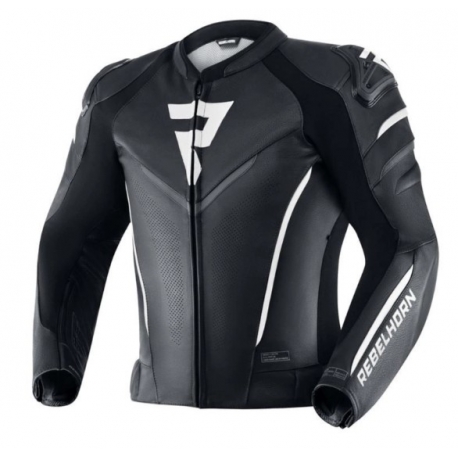 KURTKA MOTOCYKLOWA SKÓRZANA REBELHORN FIGHTER BLACK 46