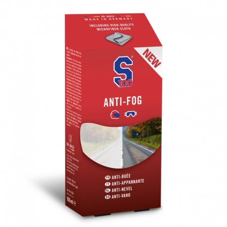 PŁYN PRZECIWDZIAŁAJĄCY PAROWANIU SZYBY + ŚCIERECZKA Z MIKROFIBRY S100 ANTI-FOG 100 ML