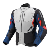 KURTKA MOTOCYKLOWA TEKSTYLNA REBELHORN HIKER 4 LIGHT GREY BLUE RED