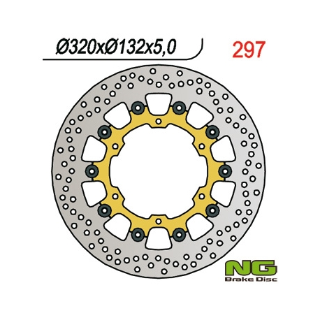 NG TARCZA HAMULCOWA PRZÓD YAMAHA FJR1300 '03-'16, MT-01 '05-06, V-MAX 1700 09-16 (320X132X5) PŁYWAJĄCA (ZŁOTA)