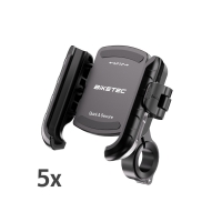 BIKETEC PRO PAKIET 5 SZTUK UCHWYT MOTOCYKLOWY NA TELEFON ANTYWIBRACYJNY QUICK LOCK MONTOWANY NA KIEROWNICĘ LUB LUSTERKO